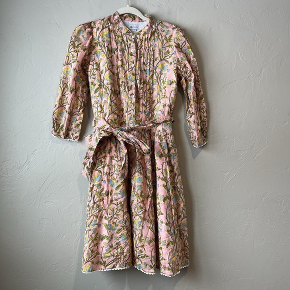 Women's Dress Millier Pink Floral Boho Cottagecore XS Peasant Lace Coquette Cute - Picture 2 of 9